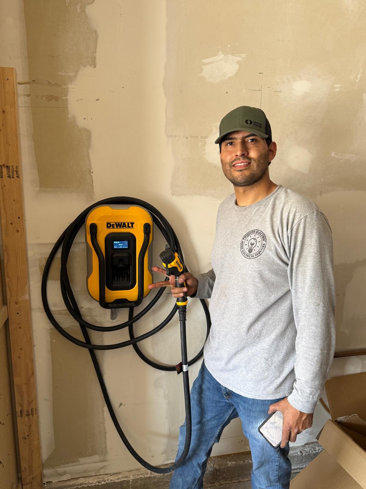 Completed DeWalt electric vehicle charger project